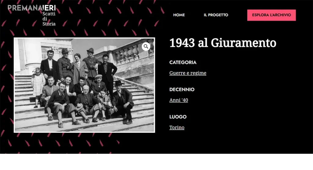 Pagina di una fotografia dell'Archivio fotografico digitale